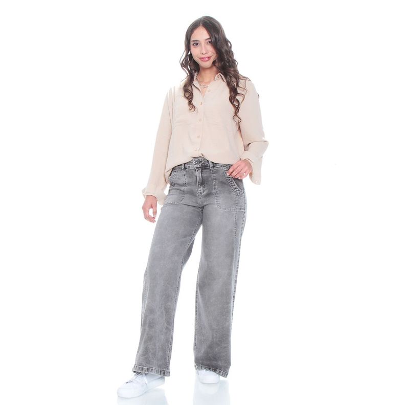 Blusa Manga Larga Solida Con Cintura Ajustable Y Bolsillos-7