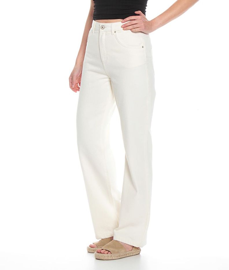 Jeans Tiro Alto Flare Push Up Pretina Basica Un Boton-1