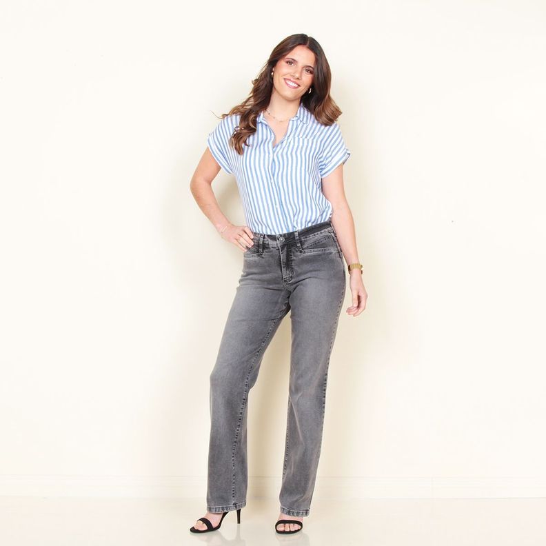 Jeans Recto Clasico Tiro Alto Pretina 1 Boton-4