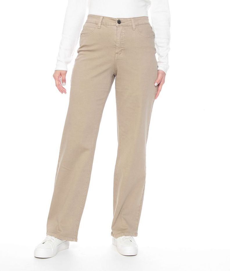 Pantalon Recto Tiro Alto Pretina Basica 1 Boton-3