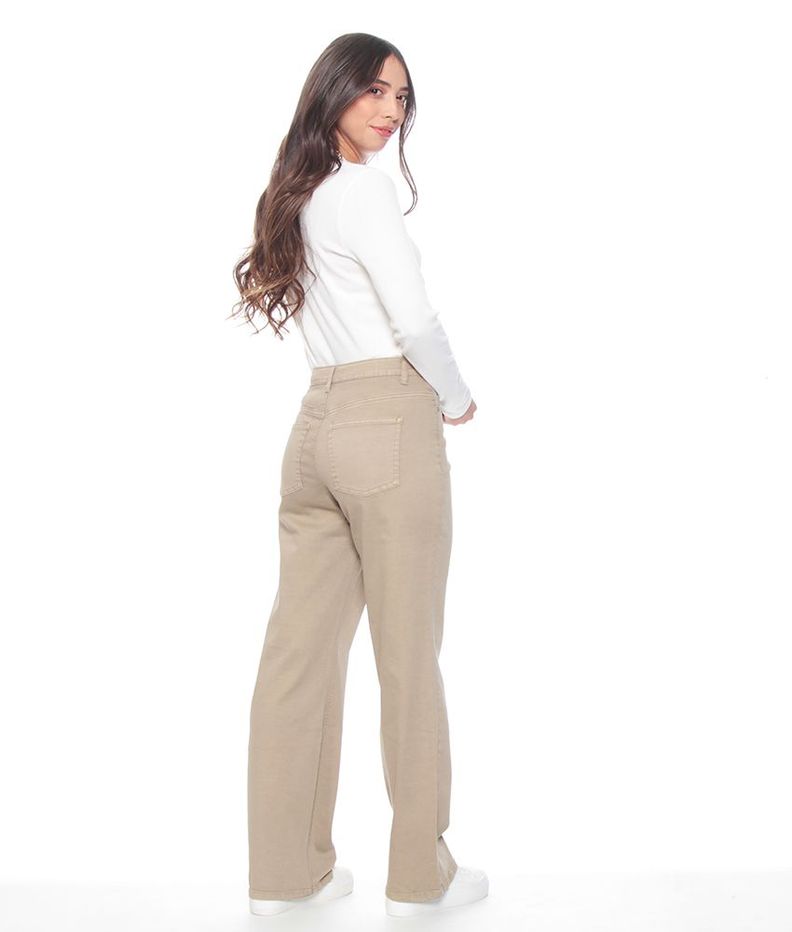 Pantalon Recto Tiro Alto Pretina Basica 1 Boton-5