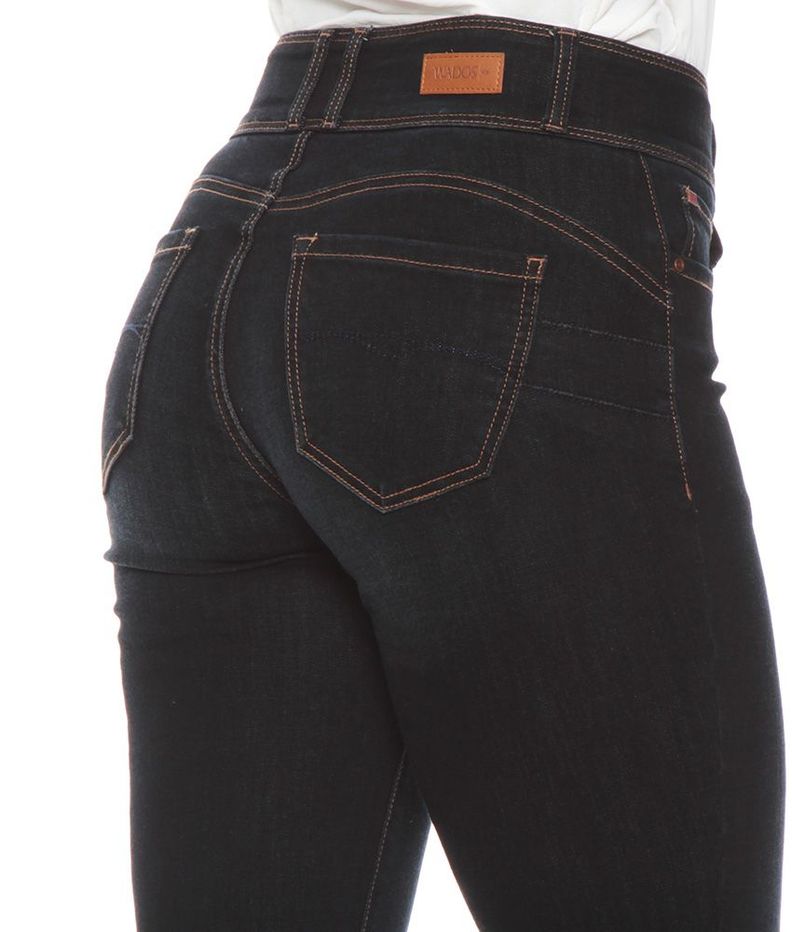 Jeans Straight Tiro Alto  Pretina 2 Botones Push Up-6