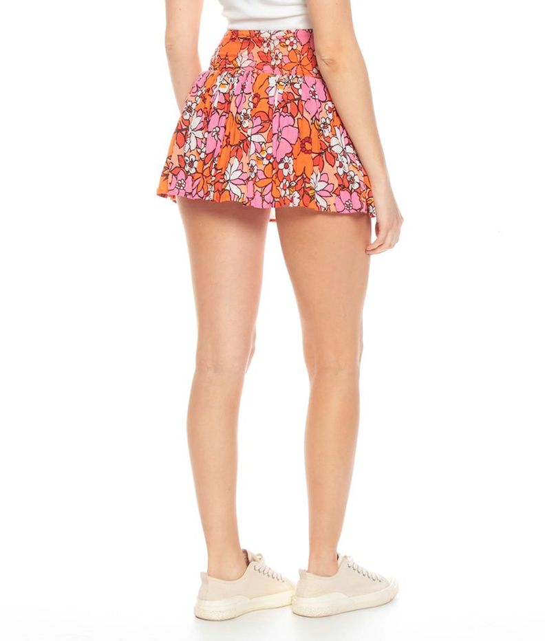 Falda Short Corta Estampada Pretina Ancha Elasticada-1