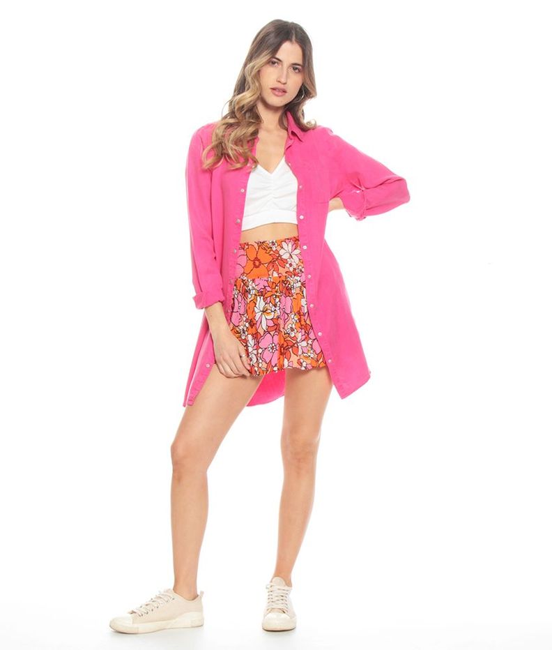 Falda Short Corta Estampada Pretina Ancha Elasticada-4