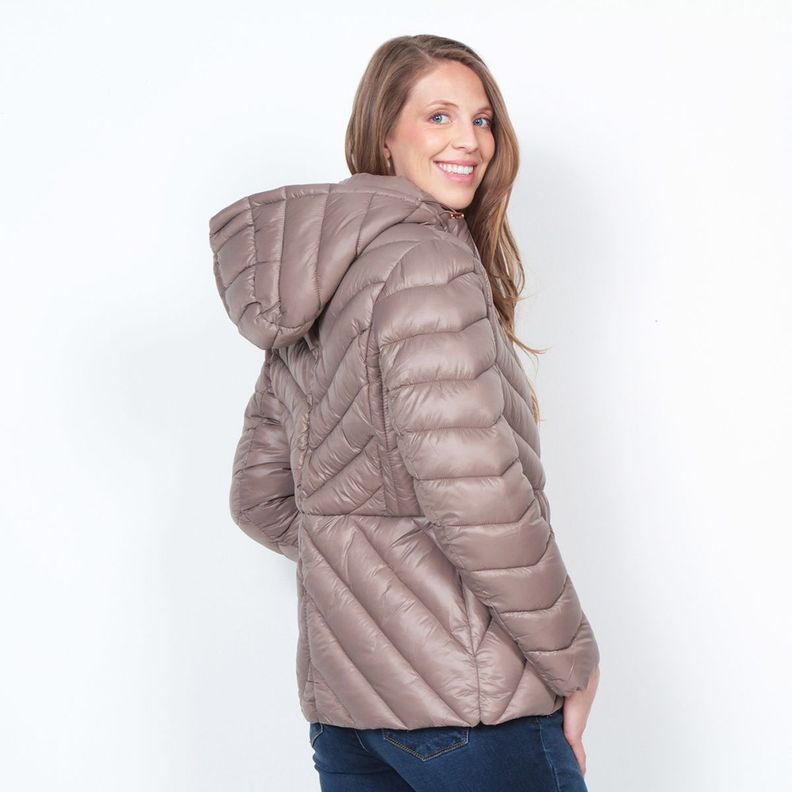 Parka Manga Larga Con Capucha Solido-7