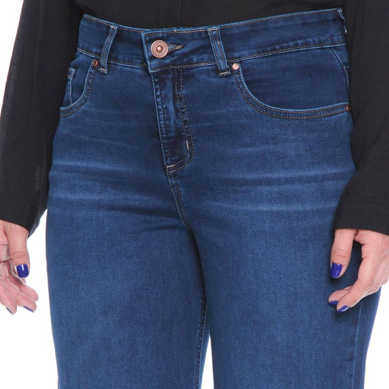 Jeans Recto  Tiro Alto Push Up Pretina 1 Boton-2