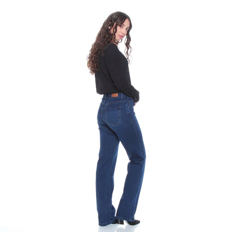 Jeans Recto  Tiro Alto Push Up Pretina 1 Boton-3