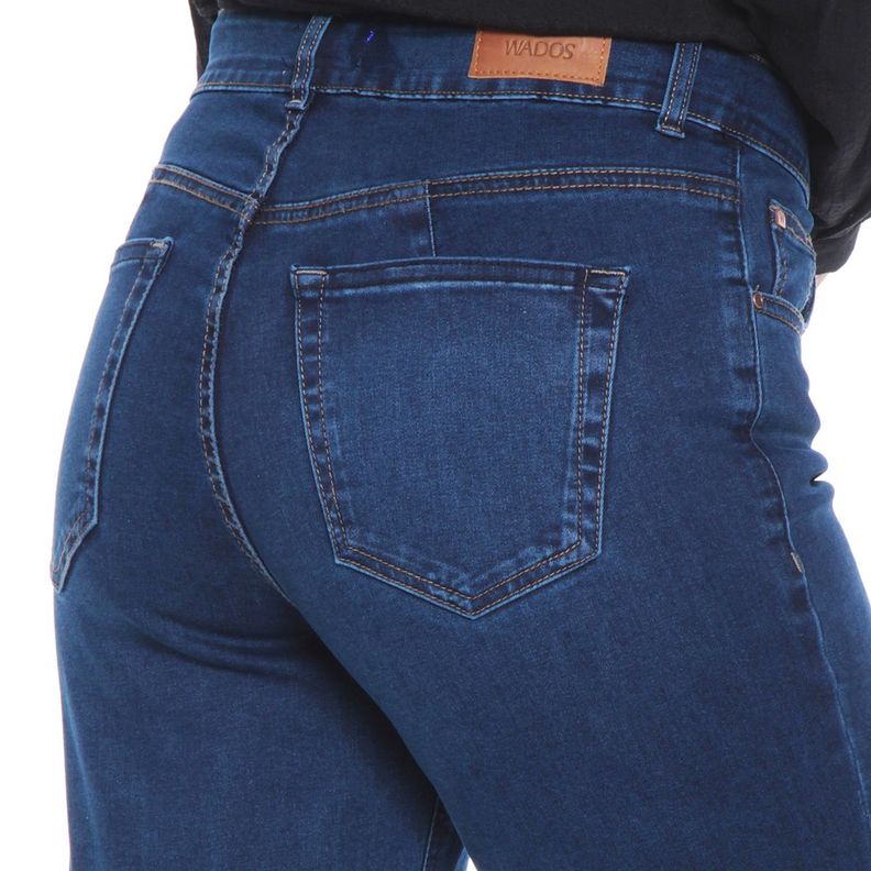 Jeans Recto  Tiro Alto Push Up Pretina 1 Boton-4