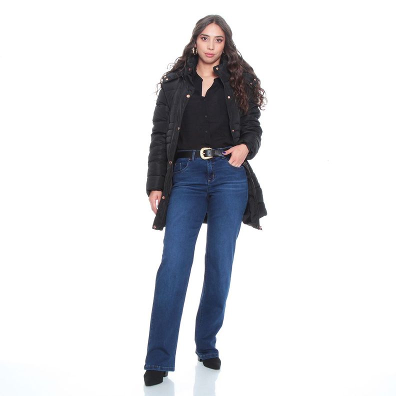 Jeans Recto  Tiro Alto Push Up Pretina 1 Boton-6
