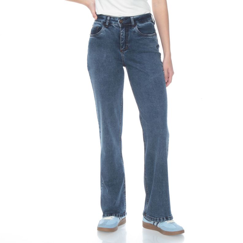 Jeans Pretina Basica Recto Tiro Alto 1 Boton-0