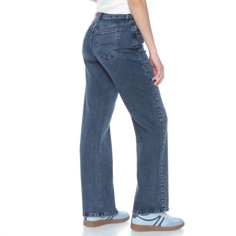 Jeans Pretina Basica Recto Tiro Alto 1 Boton-2