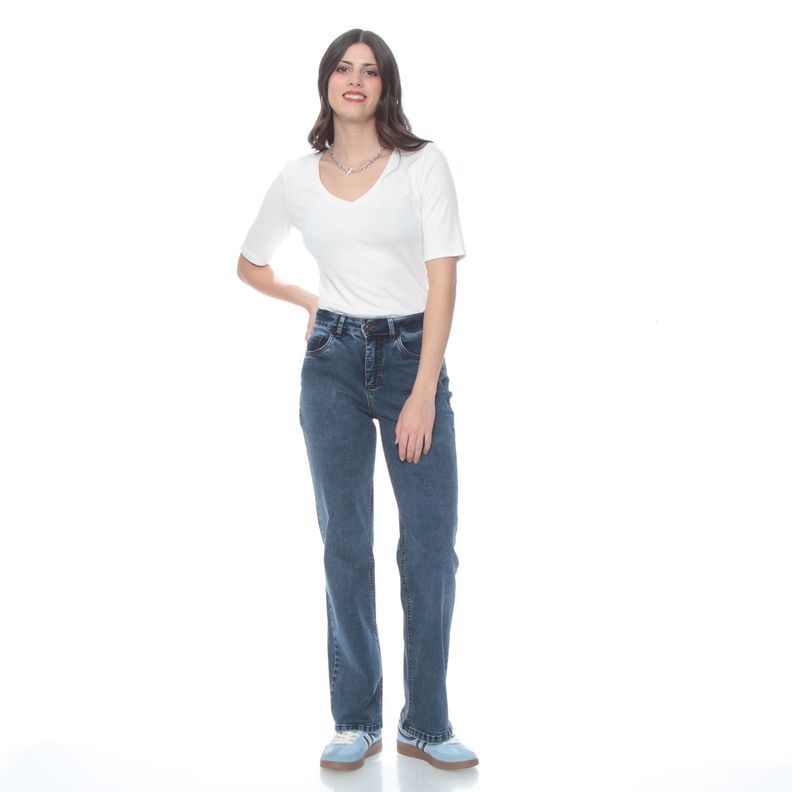 Jeans Pretina Basica Recto Tiro Alto 1 Boton-3