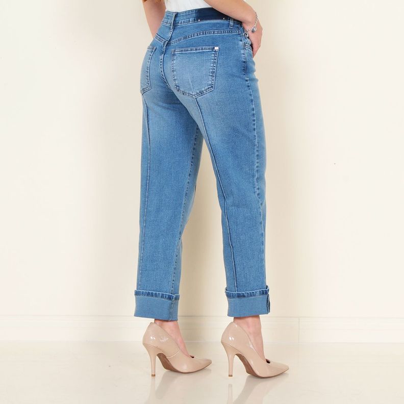 Jeans Ballon Tiro Alto Alforza Basta Roll Up Pretina 1 Boton-1
