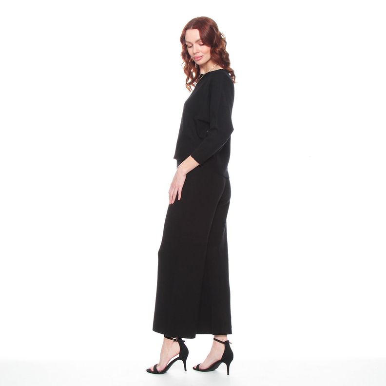 Conjunto Sweater M 3/4 Escote Redondo Y Pantalon Solido-1