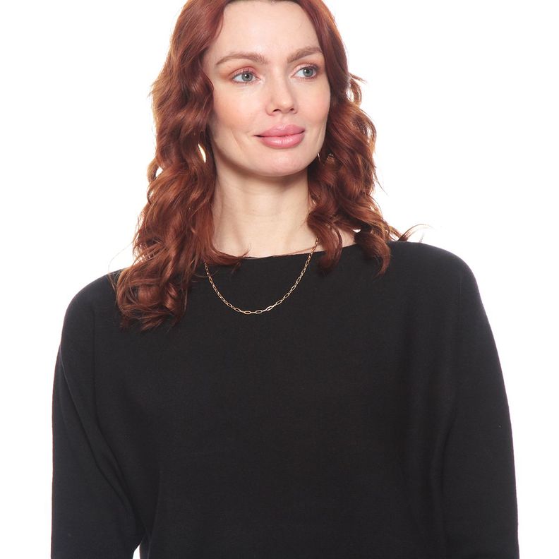Conjunto Sweater M 3/4 Escote Redondo Y Pantalon Solido-5
