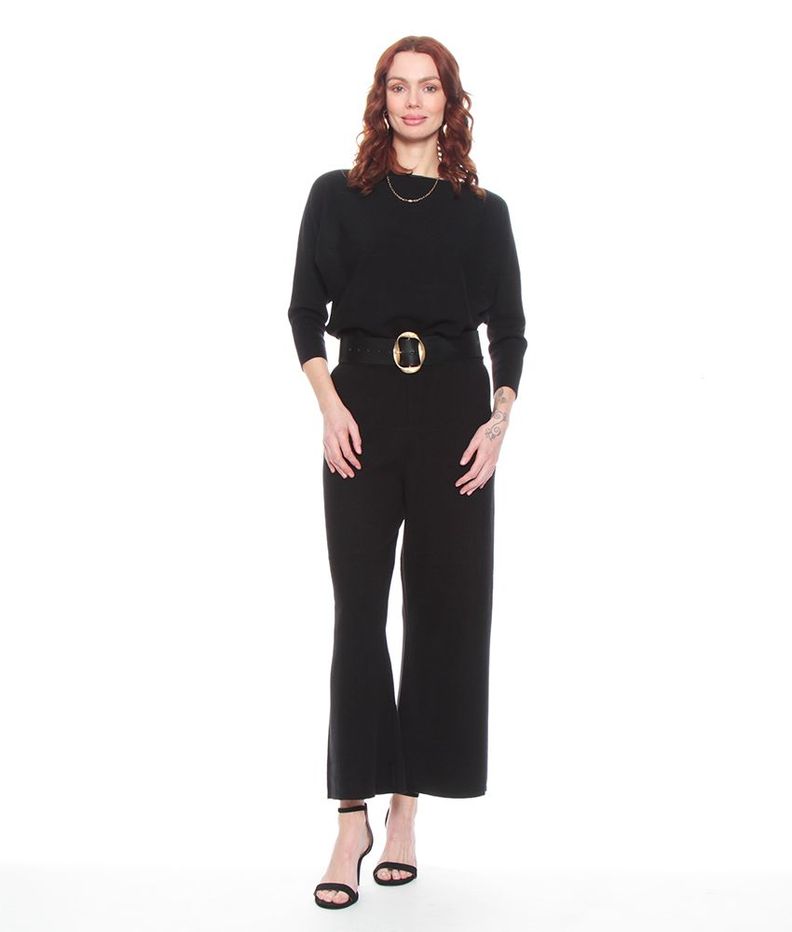 Conjunto Sweater M 3/4 Escote Redondo Y Pantalon Solido-6