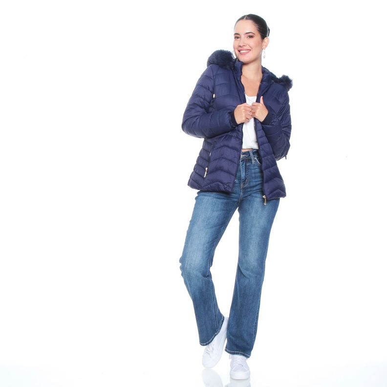Parka Manga Larga Solido Con Capucha Y Piel Sintetica-8