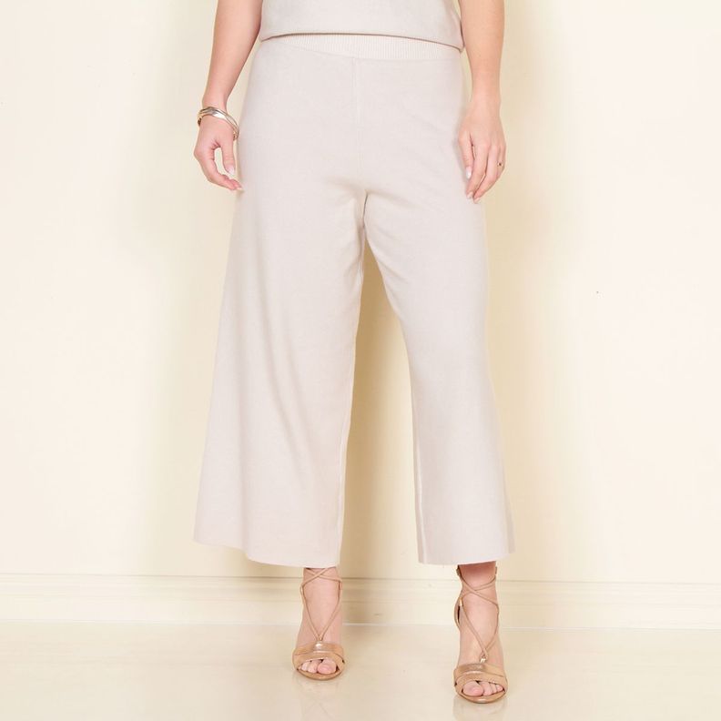 Pantalon Tejido Wide Leg Tiro Alto Pretina Elasticada-2