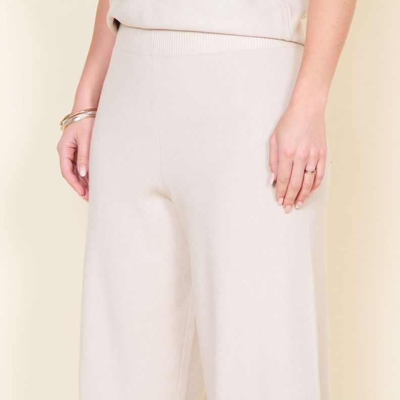 Pantalon Tejido Wide Leg Tiro Alto Pretina Elasticada-3