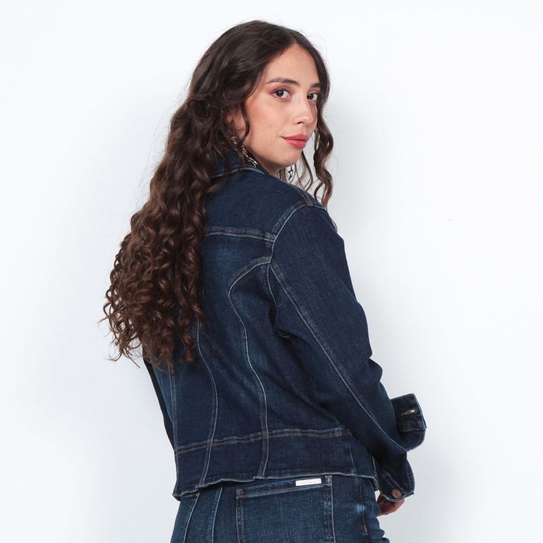 Chaqueta Manga Larga  Denim Con  Bolsillos-1