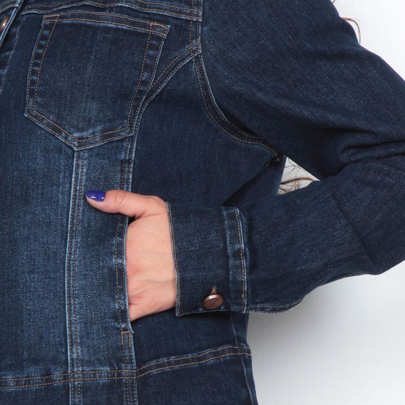 Chaqueta Manga Larga  Denim Con  Bolsillos-2