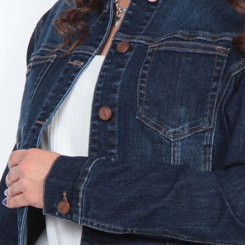 Chaqueta Manga Larga  Denim Con  Bolsillos-3