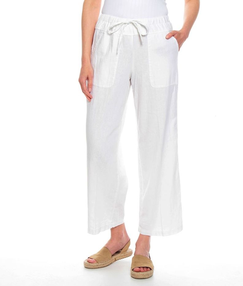 Pantalon Solido Palazzo  Pretina Elasticada Con Lazo Ajustable-0