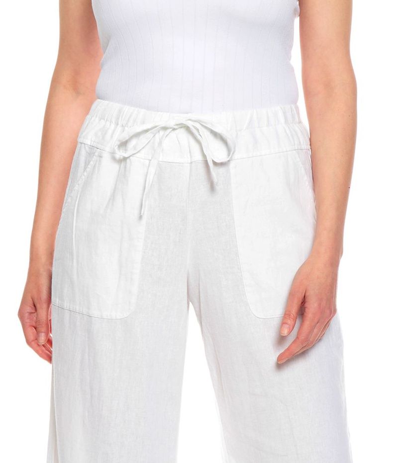 Pantalon Solido Palazzo  Pretina Elasticada Con Lazo Ajustable-2