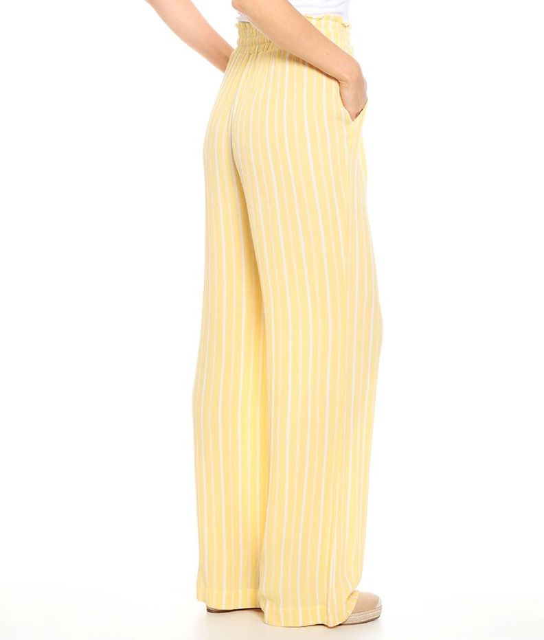 Pantalon Palazzo Listado Bolsillos  Delantero Pretina Ajustable-1