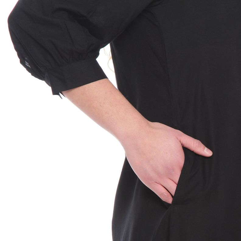 Vestido Manga 3/4 Solido Escote V-5