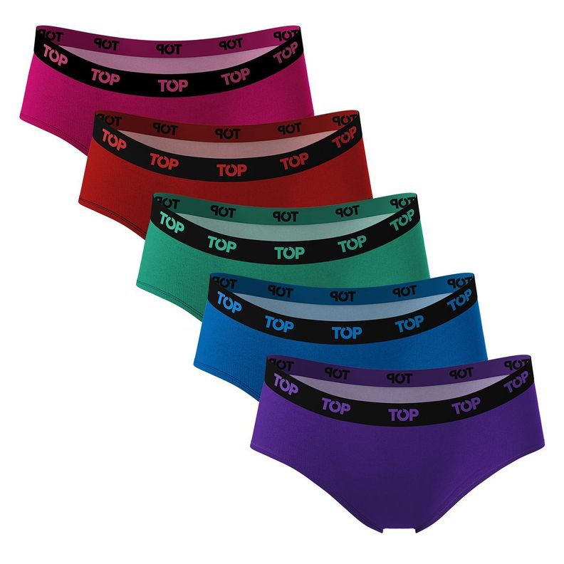 Calzón Pantaletas Algodón Con Elástico Pack 5 Neón C1 TOP-2