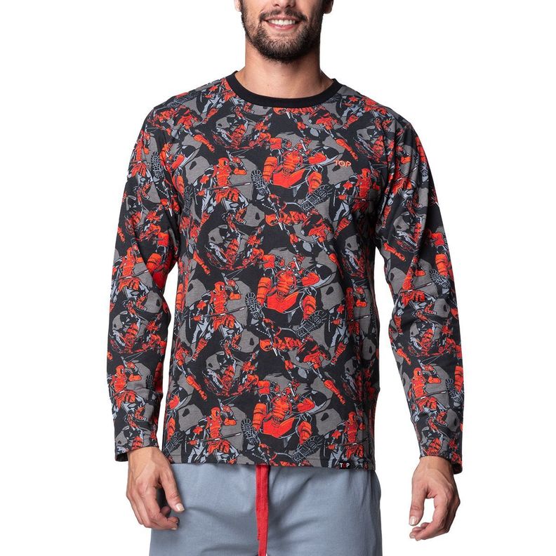 Pijama Hombre Invierno Algodón Deadpool C2 TOP-2