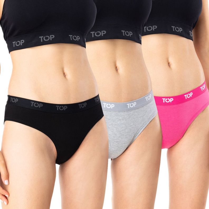 Calzón Bikini Algodón Pack 3 C8 Top-0
