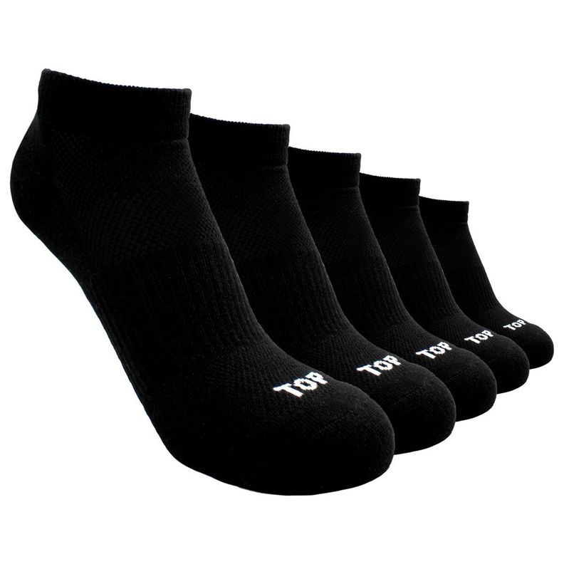 Calcetines Niño Deportivos Tobilleros Negros Pack 5 C1 TOP-0