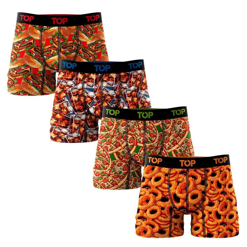 Bóxer Medio Algodón Pack 4 Icónicos - Fast Food C1 Top-0