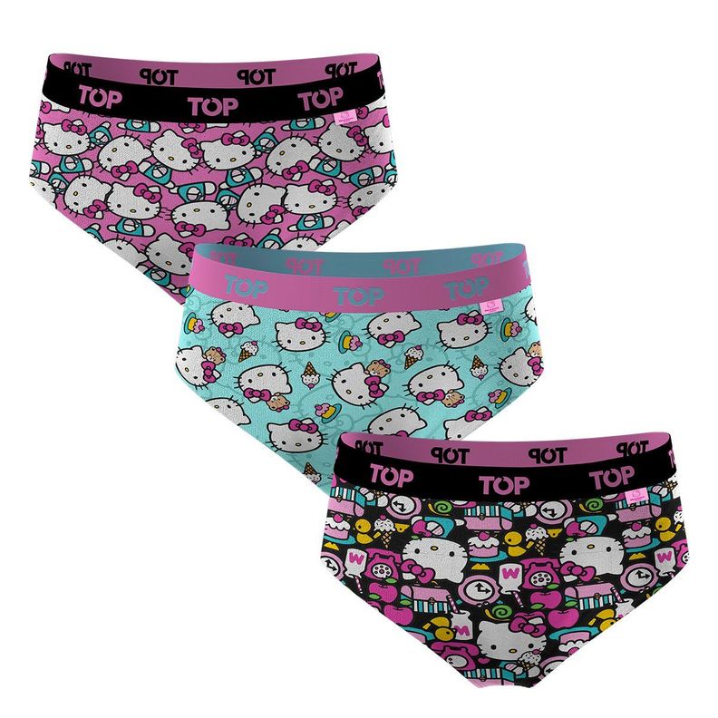 Calzón Pantaletas NIÑA Algodón Pack 3 Hello Kitty C1 TOP-0