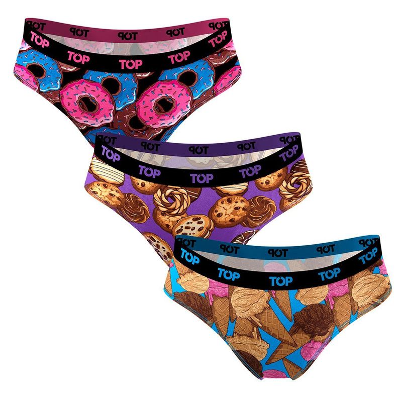 Calzón Bikini Algodón Pack 3 Icónicos - Fast Food C2 Top-2