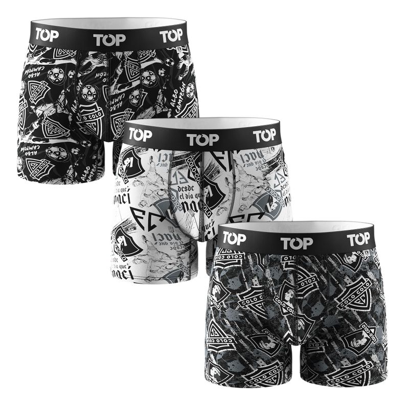 Boxer Medio Algodon Colo-Colo Pack 3 C11 TOP Surtido S