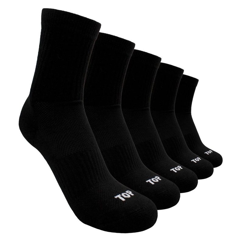 Calcetines Nino Deportivos Largos Negros Pack 5 C1 TOP