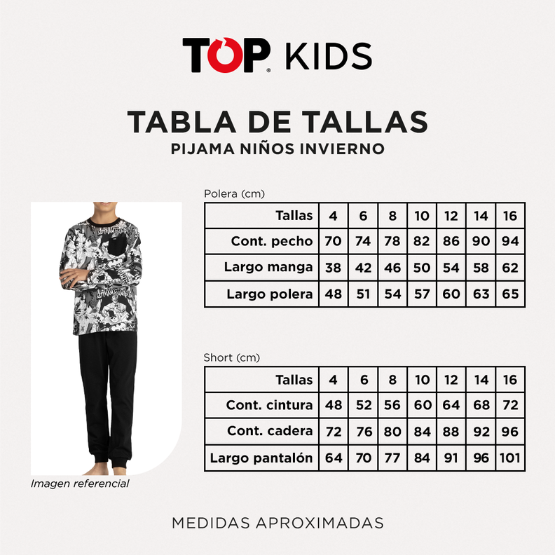 Pijama Largo Niño Invierno Algodón DC C1 Top-3