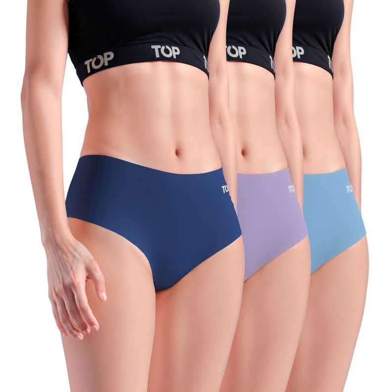 Calzón Pantaletas Microfibra Corte Laser Pack 3 C3 TOP-0