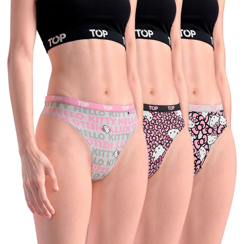 Calzón Culotte Algodón Pack 3 Hello Kitty C1 TOP-0