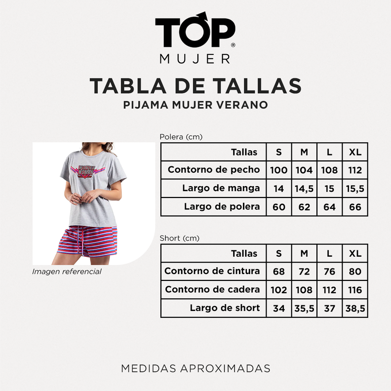 Pijama Algodón Mujer Verano Universidad Católica C1 Top-3