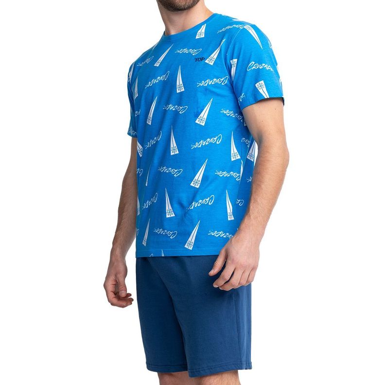 Pijama Hombre Algodón Verano Universidad Católica C1 Top-2