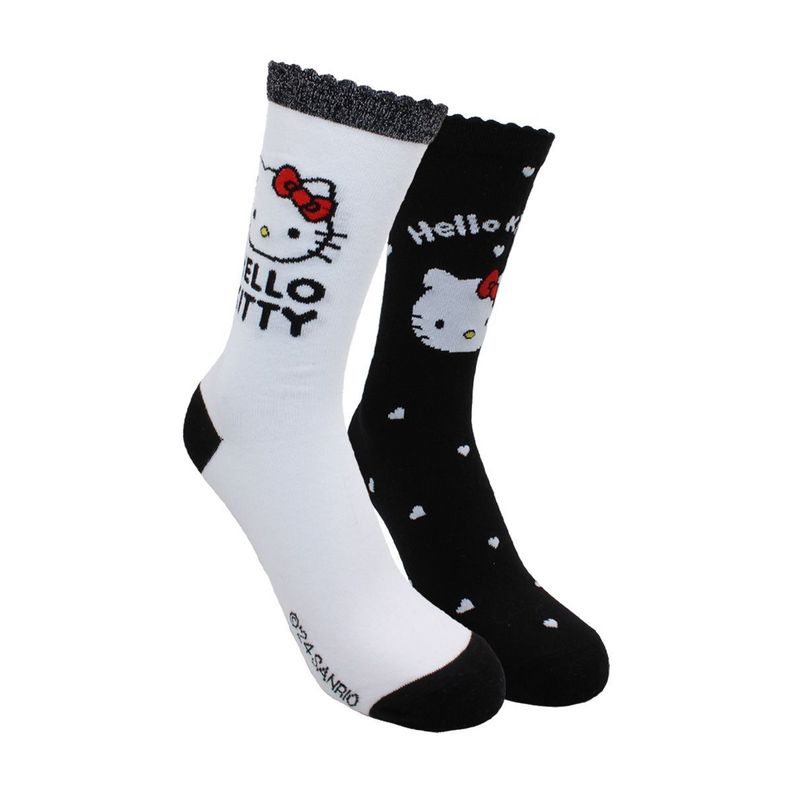 Calcetines Largos Mujer Algodón Pack 2 Hello Kitty C2 TOP-0