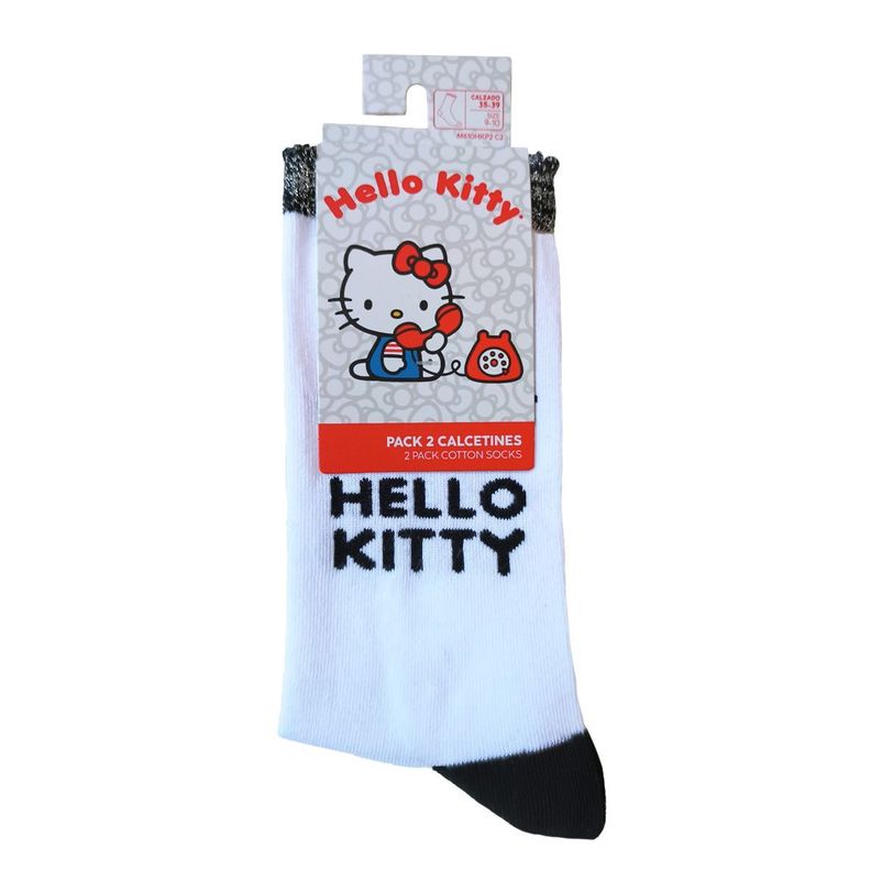 Calcetines Largos Mujer Algodón Pack 2 Hello Kitty C2 TOP-1