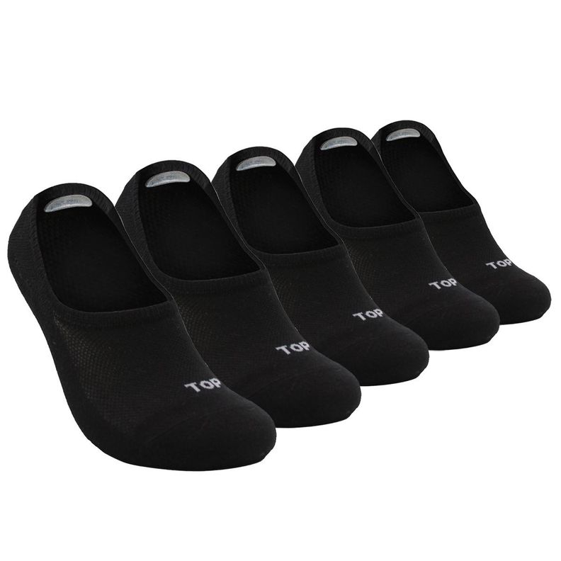 Calcetines Deportivos Invisibles Pack 5 Negro Top-0