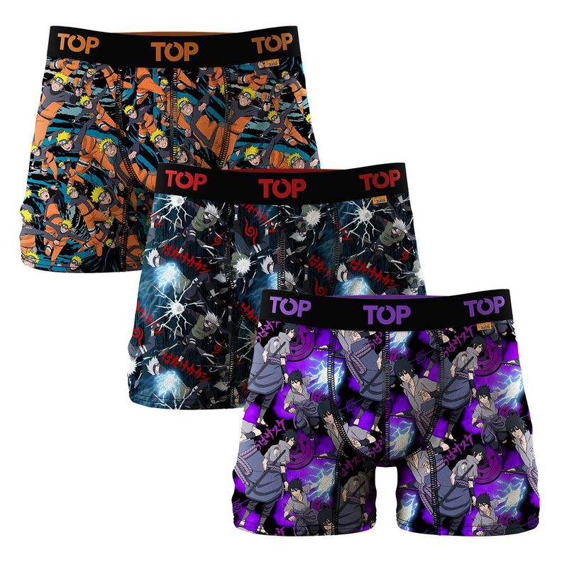 Bóxer Medio Microfibra Naruto Shippuden Pack 3 C1 Top-0