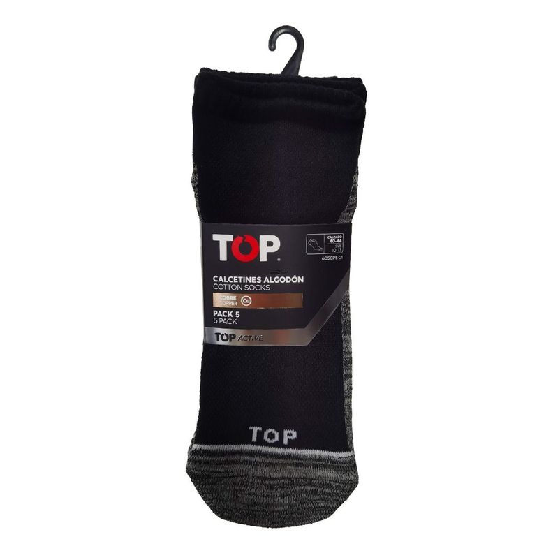 Calcetín Deportivo Tobillero Fibra de Cobre Pack 5 C1-2