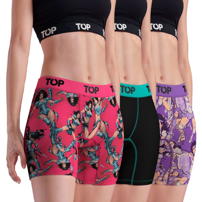 Bóxer Medio MUJER Algodón Pack 3 Guerreras - Amazonas C2  TOP-0